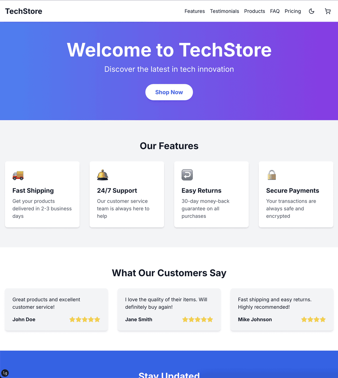Ecommerce Landing Page of BuouUI