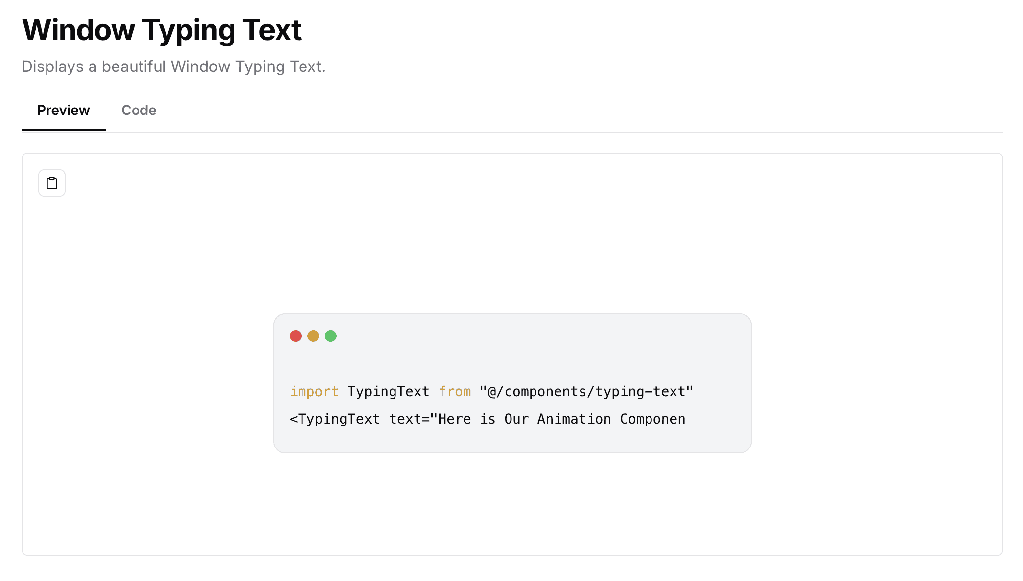 Window Typing Text